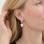 Silver Plated Open Hoop Heart Stud Earrings, thumbnail 1 of 6