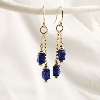 Lapis Lazuli Drop Earrings, 3 of 4