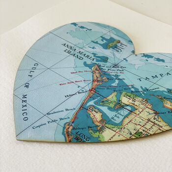 Personalised Anna Maria Island Map Heart Print, 4 of 4