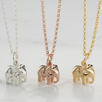 Elephant Charm Necklace With Personalised Message Card, 2 of 12