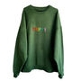 Green Hand Embroidered Trippy Sweatshirt, thumbnail 6 of 7