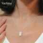 925 Sterling Silver Personalized Mini Tag Pendant Necklace, thumbnail 1 of 3