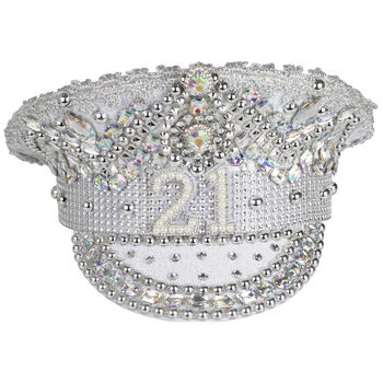 Rhinestone And Pearl Embellished 21st Birthday Hat, 2 of 3