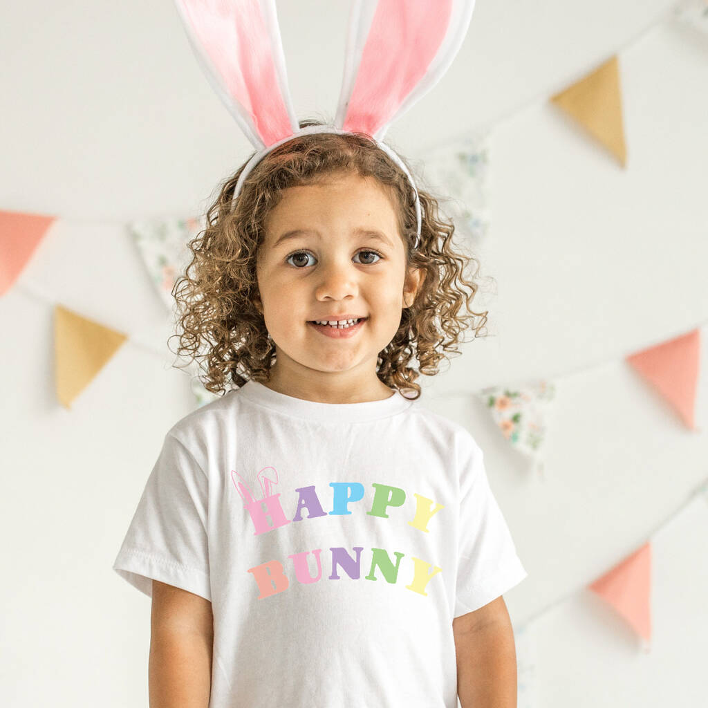 Happy Bunny Kids Easter T Shirt By Marloweville