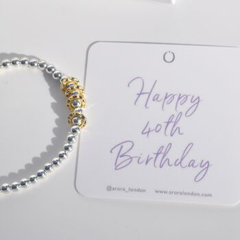 Dainty Silver Plated Milestone Birthday Decade Bracelet, 10 of 10