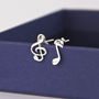 Sterling Silver Musical Stud Earrings, thumbnail 1 of 9