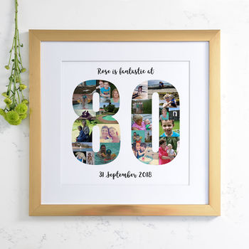 Personalised 80th Birthday Photo Collage, 6 of 9
