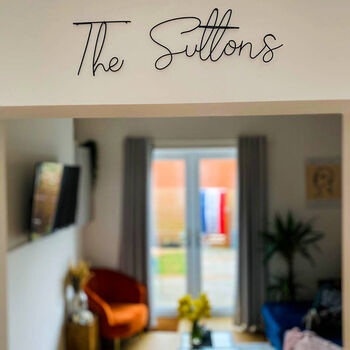Personalised Family Name Wire Wall Sign, 2 of 9