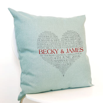 Personalised Heart Word Art Cushion, 3 of 3