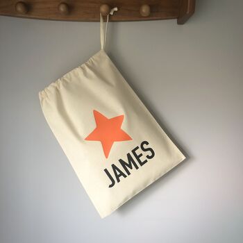 Personalised Star Drawstring Children's Storage Bag, 2 of 5