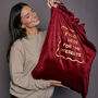 I'm Only Here For The Presents Luxury Velvet Style Gift Bag, thumbnail 3 of 7