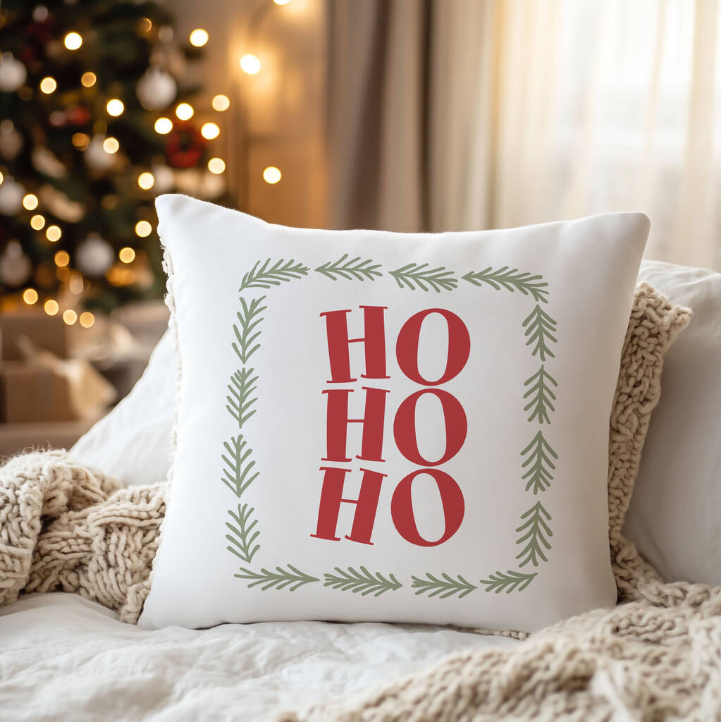 “Ho Ho Ho” Christmas Cushion, 1 of 3