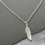 Sterling Silver Lucky Feather Necklace, thumbnail 1 of 7
