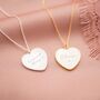 Mother Of Pearl Heart Personalised Message Necklace, thumbnail 2 of 12