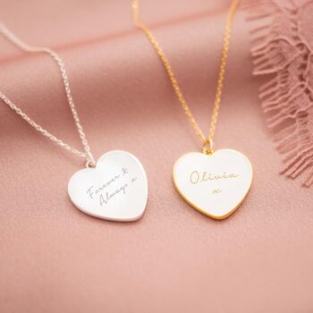 Mother Of Pearl Heart Personalised Message Necklace, 2 of 12