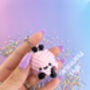 Articulated Wool Yarn Ball Clicker Fidget Keychain, thumbnail 2 of 5