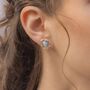 Molten Sterling Silver Blue Opal Stud Earrings, thumbnail 3 of 8