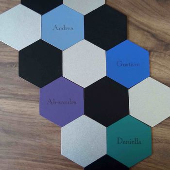 Set Of Six Hexagon Leather Coasters, 6 of 12