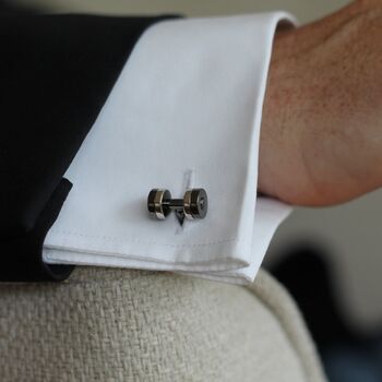 Personalised Dumbbell Cufflinks, 3 of 3