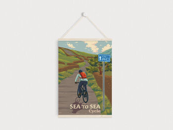 Sea To Sea C2 C Coast To Coast Cycling Travel Poster, 6 of 8