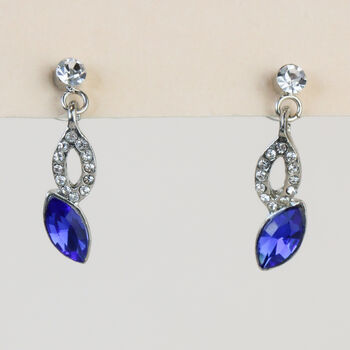 Colourful Crystal Dangle Stud Earrings, 6 of 6