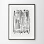 Pair Of Abstract Black And White Art Prints, thumbnail 3 of 4