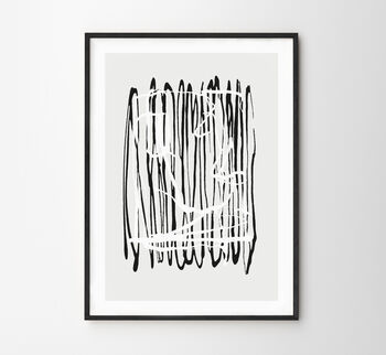 Pair Of Abstract Black And White Art Prints, 3 of 4