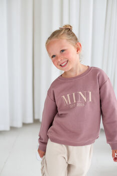Child's Mini Est Personalised Embroidered Sweatshirt Jumper With Optional Matching Mama, 12 of 12