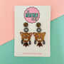 Tiger Geometric Glitter Earrings *More Colours Available*, thumbnail 2 of 2