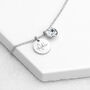 Personalised Silver Birthstone Crystal + Disc Necklace, thumbnail 7 of 12