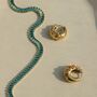 Coral Cz Gold Hoops, thumbnail 6 of 8
