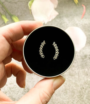 Sterling Silver Olive Branch Climber Earrings, 4 of 12