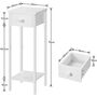 Set Of Two White Slim Bedside Side End Table Nightstand, thumbnail 8 of 9