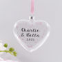 Personalised Couples Anniversary Heart Bauble, thumbnail 1 of 5