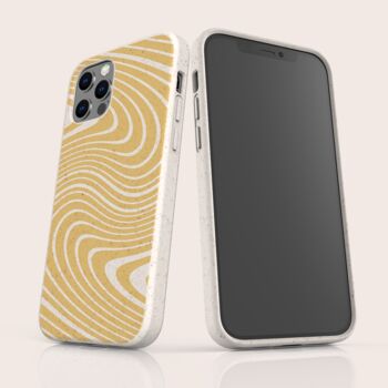 Yellow Swirl Biodegradable Phone Case, 5 of 8