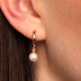 Modern Pearl Hoop Earrings, thumbnail 1 of 6