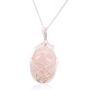 Rose Quartz Silver Wrapped Gemstone Necklace, thumbnail 1 of 5