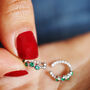 Sterling Silver And Green Crystal Gem Ear Cuff, thumbnail 2 of 9