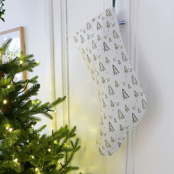 Winter Forest Linen Stocking, 3 of 5
