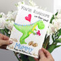 Personalised Dinosaur 1st Mother's Day Card, thumbnail 1 of 6