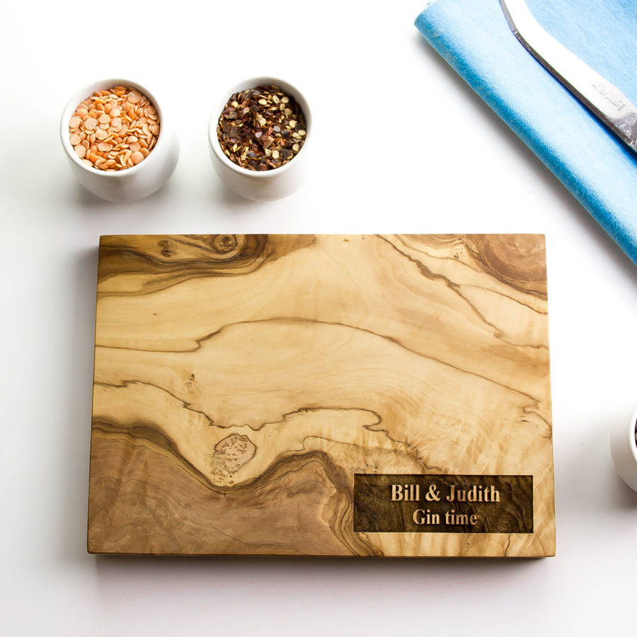 Personalised Olive Wood Chopping / Cheese Board By The Rustic Dish