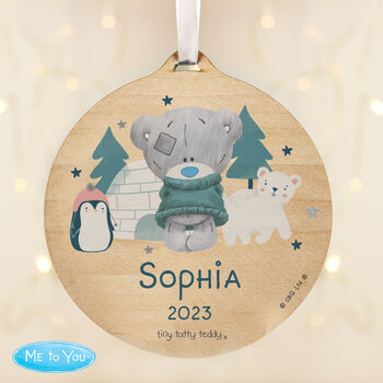 Personalised Winter Explorer Tiny Tatty Teddy Christmas Tree Decoration, 3 of 5