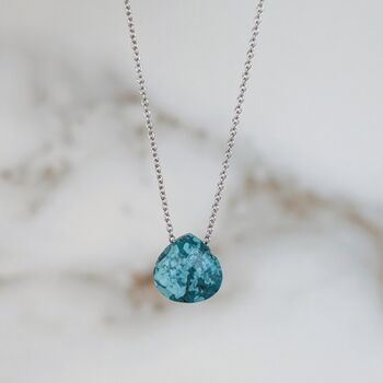 The Nugét Turquoise Birthstone Necklace, Silver, 4 of 7