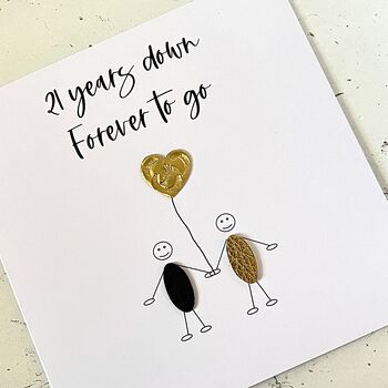 21st Wedding Anniversary Card Brass Anniversary, 3 of 5