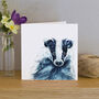 Inky Badger Blank Greeting Card, thumbnail 1 of 4