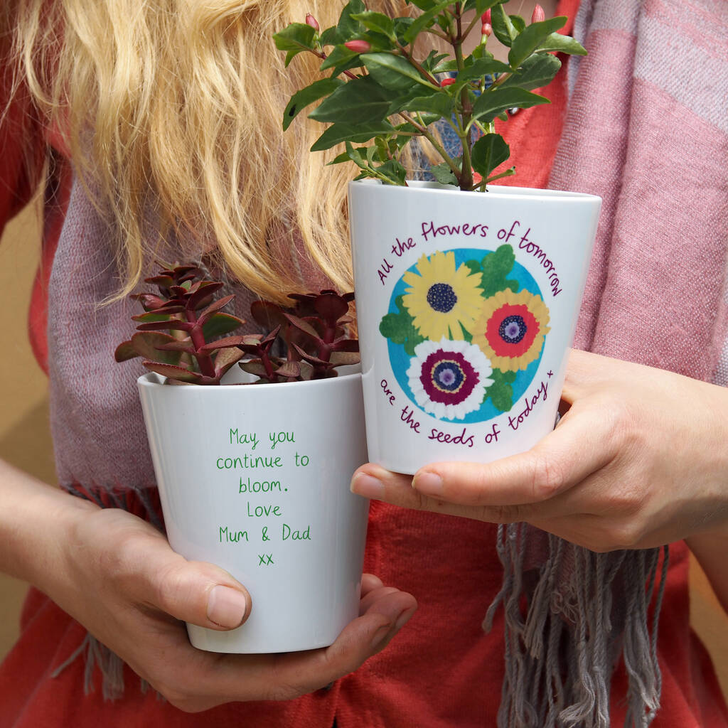 'Off To University' Personalised Plant Pot With Seeds, 1 of 2