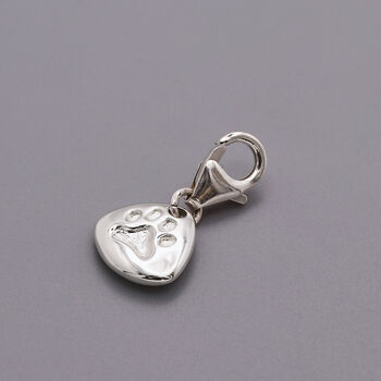Personalised Silver Paw Print Charm, 5 of 9