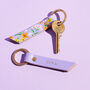 Personalised Floral Print Leather Keyring, thumbnail 2 of 5