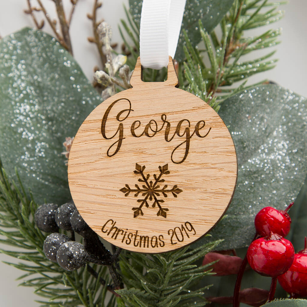 Personalised Christmas Name Bauble Decoration By The Laser Engraving ...