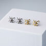 Sterling Silver Sparkly Star Stud Earrings, thumbnail 1 of 7